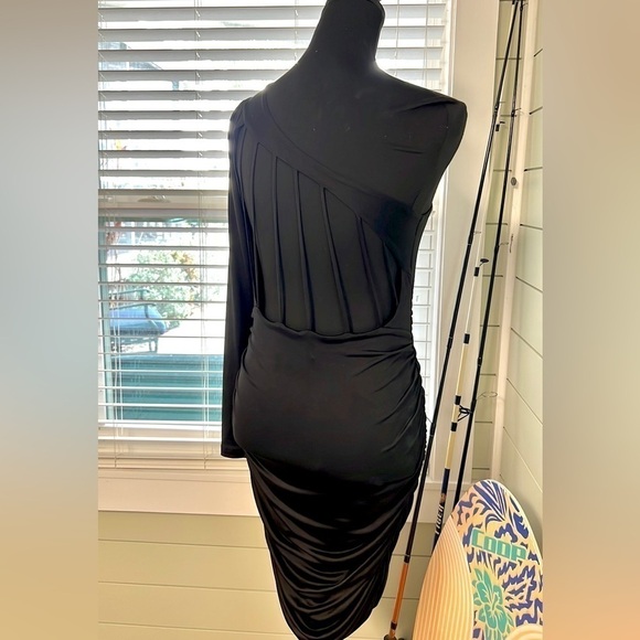 VTG Bebe,Y2K, Little Black Dress, One Shoulder Design, Strappy Back, Stretchy, M - Picture 3 of 13